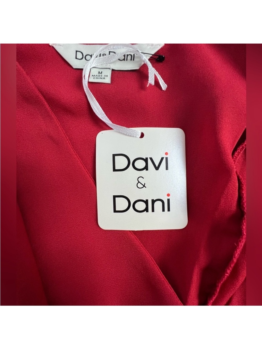 DAVI & DANI Red Ruffle Button-Front Blouse - Picture 5 of 8